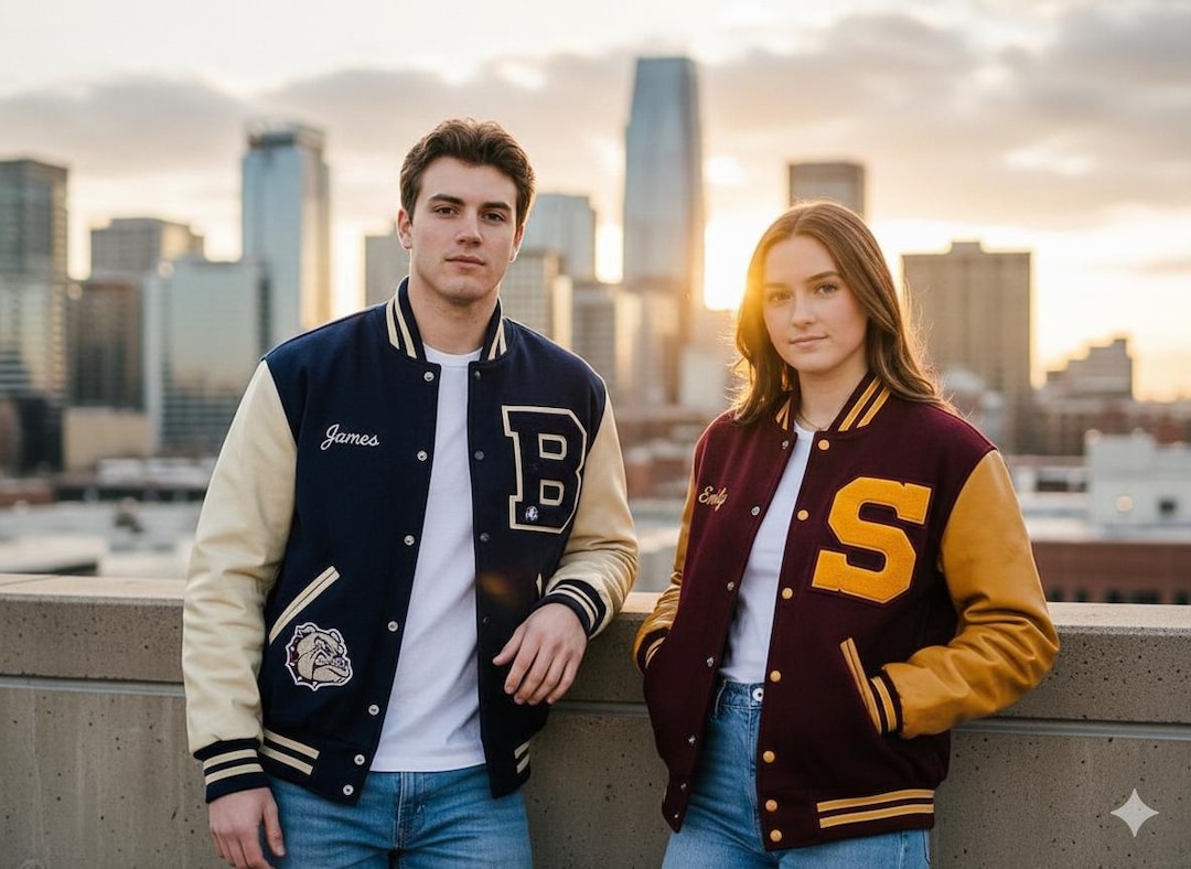 Couple Embroidery | Varsity Jacket | Letterman Jacket | Bomber