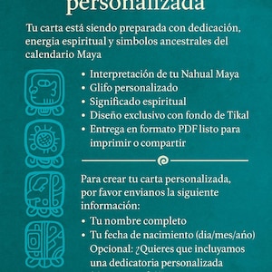 Carta Espiritual Maya Personalizada–Tu Nahual, Significado y Energía–PDF