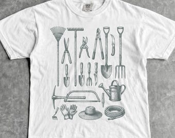 90s Garden Tools T-Shirt - Men & Women's Unisex Graphic Tee - Vintage Gardening Shirt - Old School Gardener Tee - Plant Lover Shirt