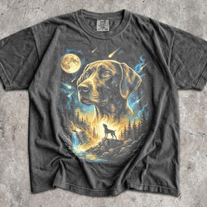 Beagle Howling Moon T-Shirt - Männer & Frauen Unisex Grafik T-Shirt - Vintage 90er Jahre Hund Meme Shirt - Retro Hund Mama T-Shirt - Lustiger kleiner Hund Top