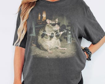 90-tals Gym Rat T-shirt - Herr- & Damunisex Grafisk T-shirt - Vintage Pump Cover T-shirt - Gym Lover T-shirt - Rolig Tyngdlyftningsmeme T-shirt