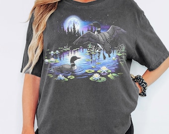90s Loon Habitat T-Shirt - Men & Women's Unisex Graphic Tee - Vintage Wildlife Shirt - Loon Pond Tee - Outdoor Nostalgia Shirt