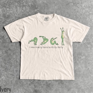 Born To Dilly Dally T-shirt - Herr & Dam Unisex Grafisk T-shirt - Rolig Groda Meme T-shirt - Konstig Dum T-shirt - Söt Retro T-shirt bild 3