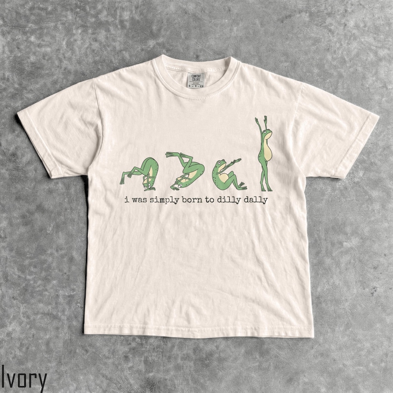Born To Dilly Dally T-shirt - Herr & Dam Unisex Grafisk T-shirt - Rolig Groda Meme T-shirt - Konstig Dum T-shirt - Söt Retro T-shirt bild 3
