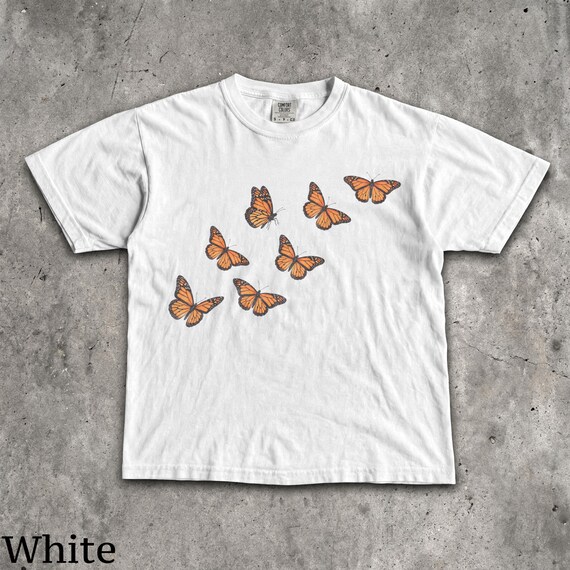 Butterflies T-Shirt - Men & Women's Unisex Tee - Vintage Monarch Butterfly Shirt - Y2K Aesthetic Tee - Nature Lover Shirt
