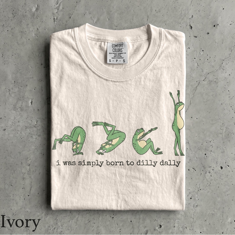 Born To Dilly Dally T-shirt - Herr & Dam Unisex Grafisk T-shirt - Rolig Groda Meme T-shirt - Konstig Dum T-shirt - Söt Retro T-shirt Ivory