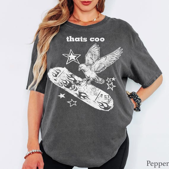 That Coo Pigeon T-Shirt - Men & Women's Unisex Graphic Tee - Vintage Mori Kei Top -  Grunge Skater Girl Tee - Rockstar Girl Gifts