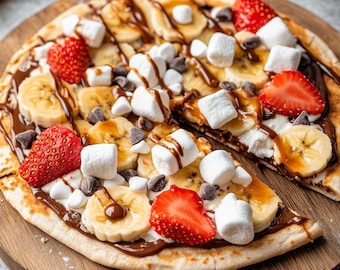 Best Recipe for Dessert Tortilla Pizza | Fun Sweet Treat Recipe | Easy Dessert | Flatbread Dessert Pizza | Quick Snack | Ebook | Download
