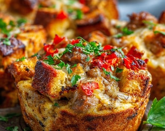 La mejor receta de muffins rellenos para el desayuno / Brunch sabroso para preparar con anticipación / Ebook / Descarga