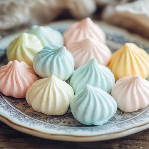 BEST RECIPE for Colorful Mini Meringues | Rainbow Meringue Kisses | Pastel Meringue Cookies Recipe | Easy Dessert | Ebook | Download