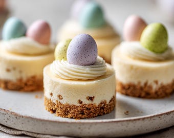 BEST RECIPE for Mini Easter Cheesecakes with Chocolate Eggs | Festive Spring Dessert | Ebook | Download