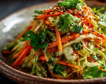 BEST RECIPE for Asian-Style Young Cabbage Slaw with Sesame and Ginger | Vegetarian Side Dish | Quick 15-Min | Ebook | Download