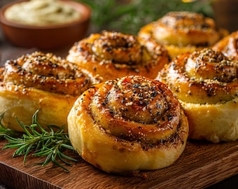 BEST RECIPE for Savory Cheese Cinnamon Rolls | Cheesy Appetizers | Soft & Golden Buns | Ebook | Download