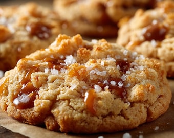 Meilleure recette de biscuits croustillants au caramel salé | Biscuit moelleux au beurre et au caramel gluant | Dessert sucré et salé | Ebook | Télécharger