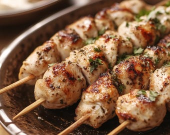 BEST RECIPE for Greek Chicken Souvlaki | Easy Grilled Skewers | Mediterranean Chicken Skewers Recipe | Greek Dinner | Ebook | Download