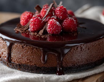 BEST RECIPE for Dark Chocolate Raspberry Cheesecake | Creamy Holiday Dessert | Ebook | Download