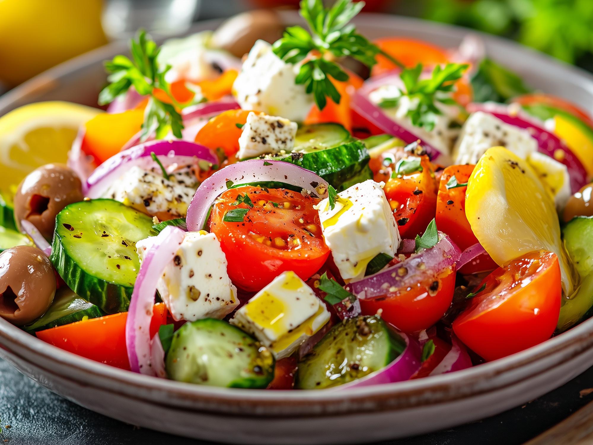 Best Recipe for Greek Salad | Healthy Greek Recipe | Summer Meal Idea | Greek Horiatiki | Mediterranean Salad Cookbook | Ebook | Download