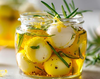 MEILLEURE RECETTE pour Mini mozzarella marinée au citron et au romarin | Apéritif au fromage | antipasti italiens pour les fêtes | Ebook | Télécharger