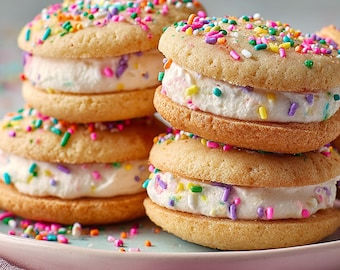 BEST RECIPE for Confetti Whoopie Pie Cakes | Birthday Rainbow Sprinkle Mini Cakes  | Ebook | Download