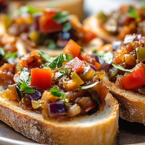 Meilleure recette de caponata sicilienne facile | Tartinade d&#39;aubergines traditionnelle | Apéritif de fête | Garniture saine pour bruschetta | Ebook | Télécharger