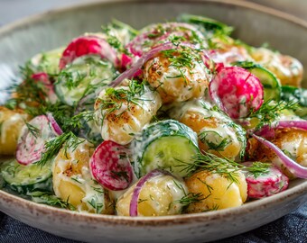 BEST RECIPE for Grilled Gnocchi Salad with Creamy Dill Dressing | Easy 30-Minute Dinner | Creamy Summer Salad | Ebook | Download