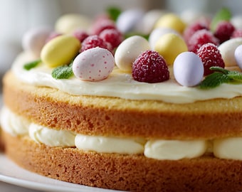 BEST RECIPE for Lemon & White Chocolate Easter Cake | Elegant Spring Celebration Cake | Ebook | Download