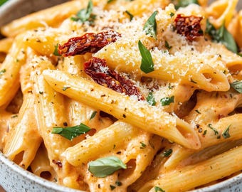 La mejor receta de pasta cremosa con tomates secos / Pasta cremosa y aterciopelada con tomates secos / Pasta con tomate y parmesano / Ebook / Descarga