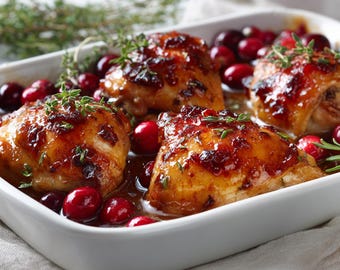 MEILLEURE RECETTE pour hauts de cuisses de poulet aux canneberges et à l'orange | Parfait pour les fêtes de fin d'année | Ebook | Télécharger