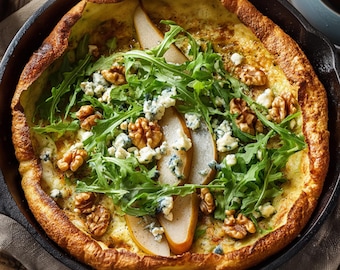 Best Recipe for Savory Dutch Baby with Pears, Blue Cheese & Walnuts | Elegant Cast-Iron Pancake | Ebook | Download