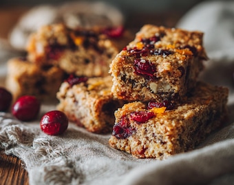 BEST RECIPE for Festive Cranberry & Orange Oat Bars | Christmas Treat | Festive Bake | Ebook | Download
