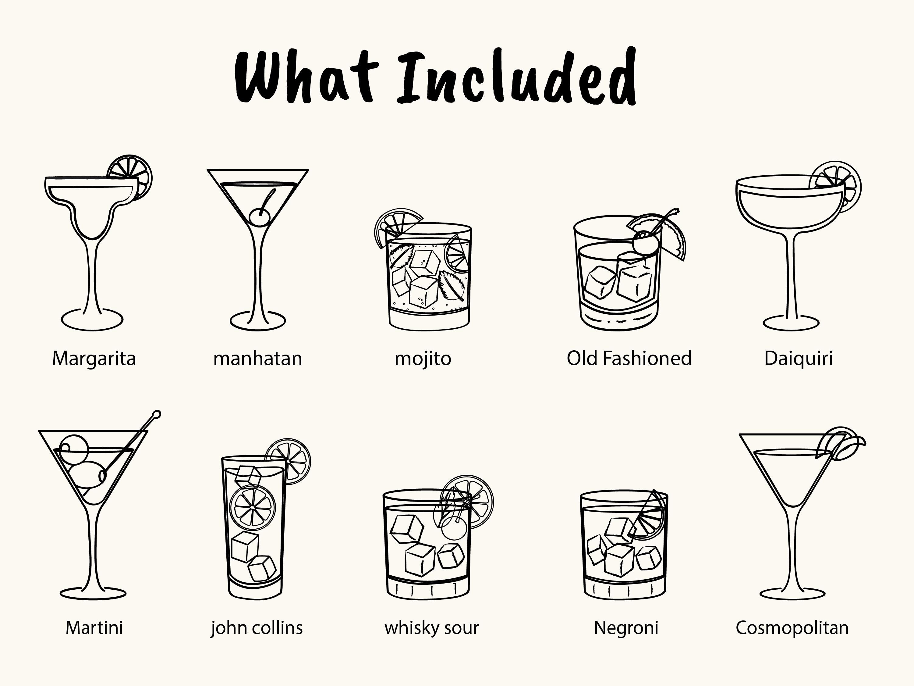 Hand Drawn Cocktail Clipart: PNG and SVG Drink Illustrations - Etsy
