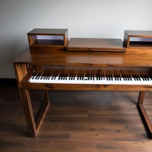 Modern Electric Piano Desk – Solid Wood Keyboard Table for Home Studio & Composers