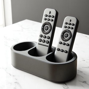 Rounded Remote Caddy STL – 3D Printable Curved TV Remote Holder, Modern Desk or Sofa Organizer, Stylish Remote Stand for Home Use