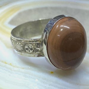 925 Sterling Silver Men&#39;s Ring with Genuine yemeni yemen agate aqeeq جزع بقراني