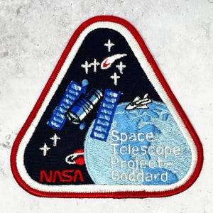 Vintage NASA Space Telescope Project Patch • 1980s Goddard Space Center • Mission Badge Souvenir