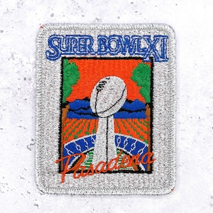 Vintage Super Bowl XI Patch • 1977 NFL Raiders Vikings 11 • Willabee & Ward