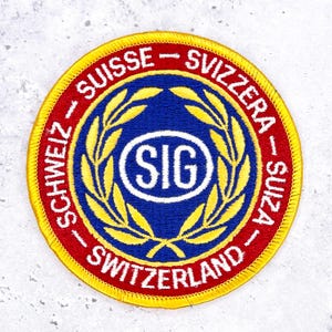 Vintage SIG Sauer Patch • Switzerland Firearms Manufacturer Logo • Iron-On