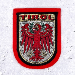 Vintage Tirol Patch • Tyrol Italy Austria Crest • Woven Felt Sew-On Badge