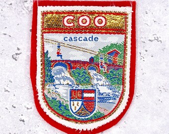 Parche vintage de cascada Coo • Tirolesa de cascada belga • Insignia para coser