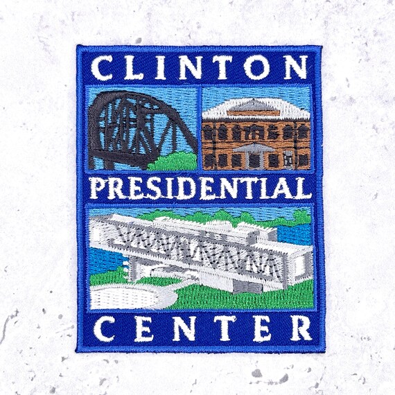 Vintage Clinton Presidential Center Patch • Bill Little Rock Library • Iron-On NOS