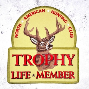Vintage Nordamerikanischer Jagdverein Trophy Patch • Buck Deer Life Mitglied Groß