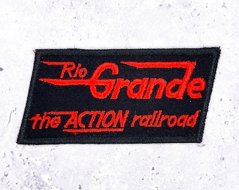 Vintage Rio Grande Patch • 70s 80s The Action Railroad Train • 4" Sew-On Badge