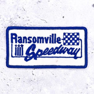 Vintage Ransomville Speedway Patch • 70s 80s NY Dirt Track Modified Racing • Sew-On