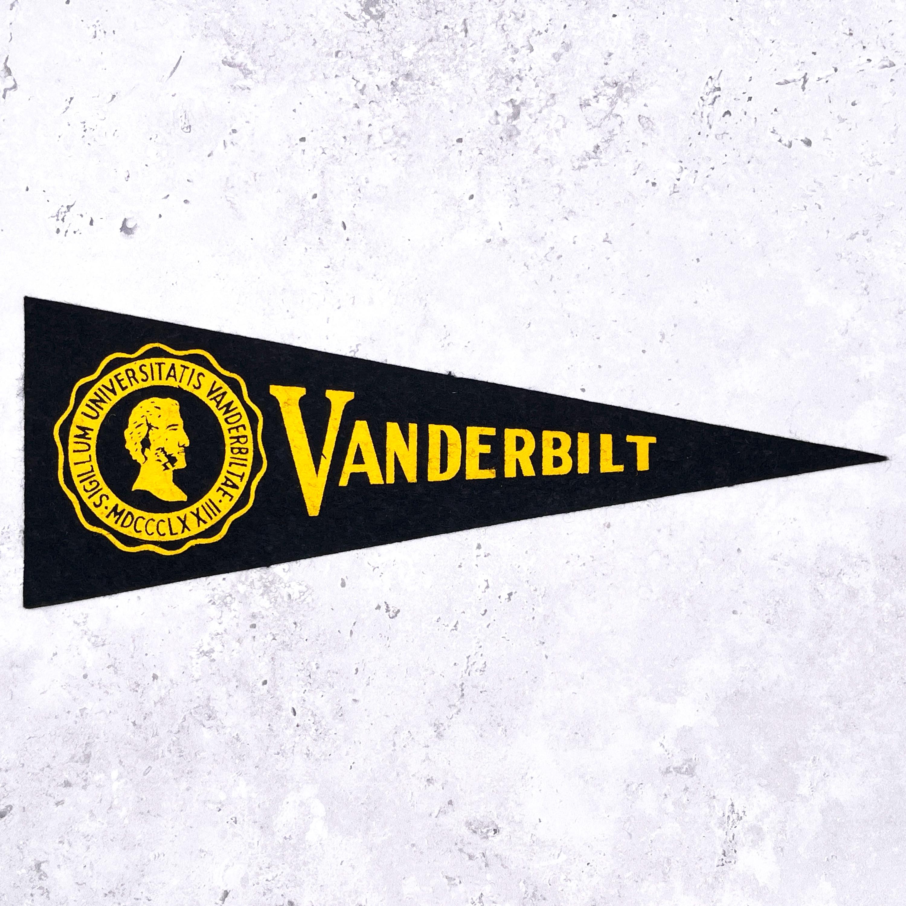 Vintage Vanderbilt Mini Pennant • 60s Felt Commodores University