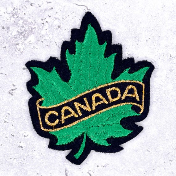 Vintage Canada Patch • Green Maple Leaf Canadian … - image 1