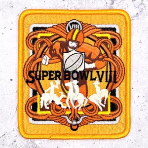 Vintage Super Bowl VIII Patch NFL Miami Dolphins Minnesota Vikings 8 Willabee & Ward