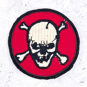 Vintage Dödskallekorsmärke • Pirat Jolly Roger Novelty • Sy-på