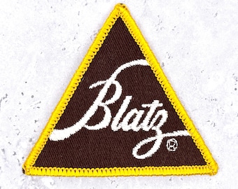 Vintage Blatz ölmärke • 80-tals Milwaukee-reklamlogotyp • Strykbart