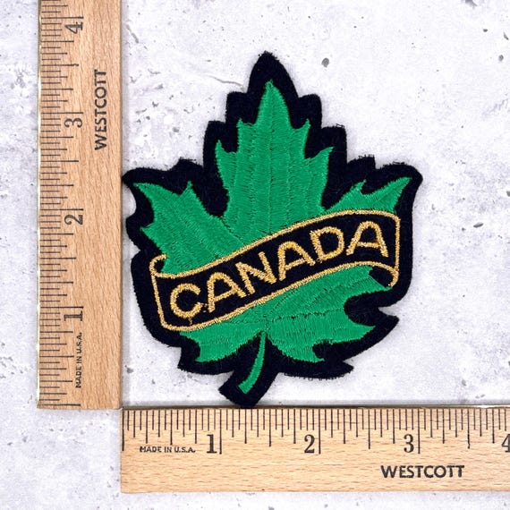 Vintage Canada Patch • Green Maple Leaf Canadian … - image 3