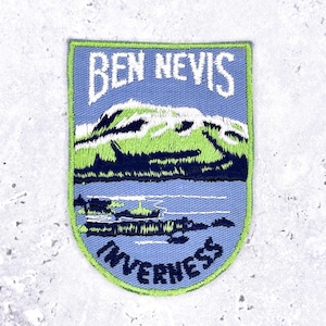 Vintage Ben Nevis Patch • 80s Scotland Mountain Souvenir • Inverness Travel Badge
